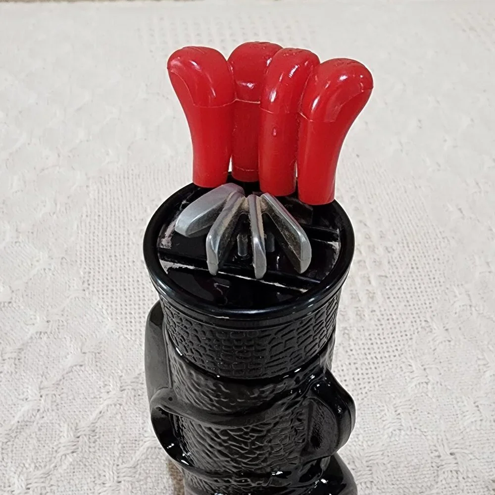 Vintage Avon GOLF BAG AND CLUBS Black Glass Golfer Decor Decoration